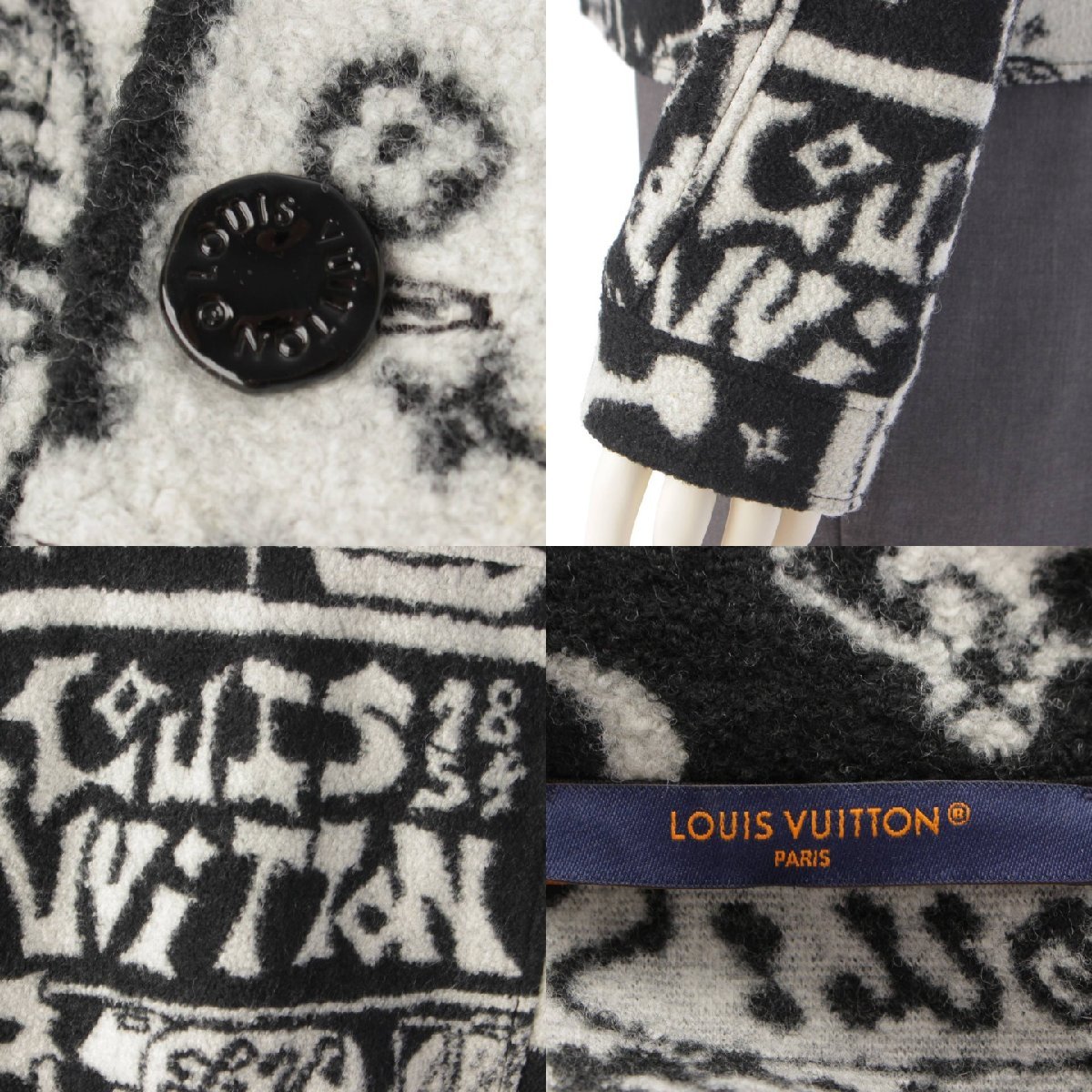 【ルイヴィトン】Louis Vuitton メンズ 23SS LVコミックス トラッカー ジャケット ブラック×ホワイト M 【中古】193514_画像6