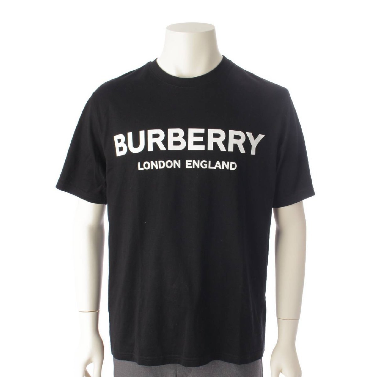 最新入荷 【バーバリー】Burberry　メンズ ロゴプリント 【中古】【正規品保証】193790 XS ブラック 8026016 Tシャツ 半袖 コットン 半袖Tシャツ