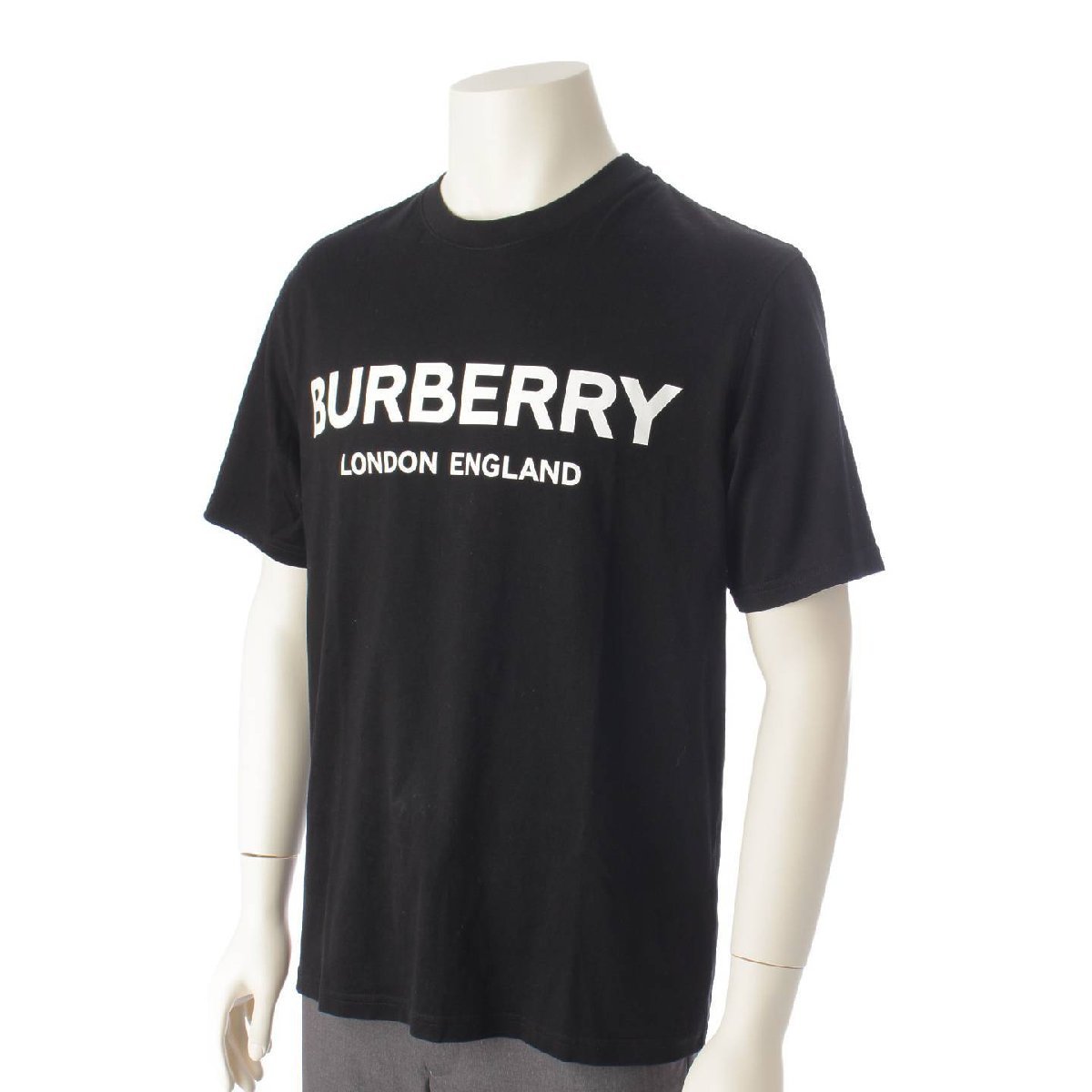 【バーバリー】Burberry　メンズ ロゴプリント コットン 半袖 Tシャツ 8026016 ブラック XS 【中古】【正規品保証】193790_画像2