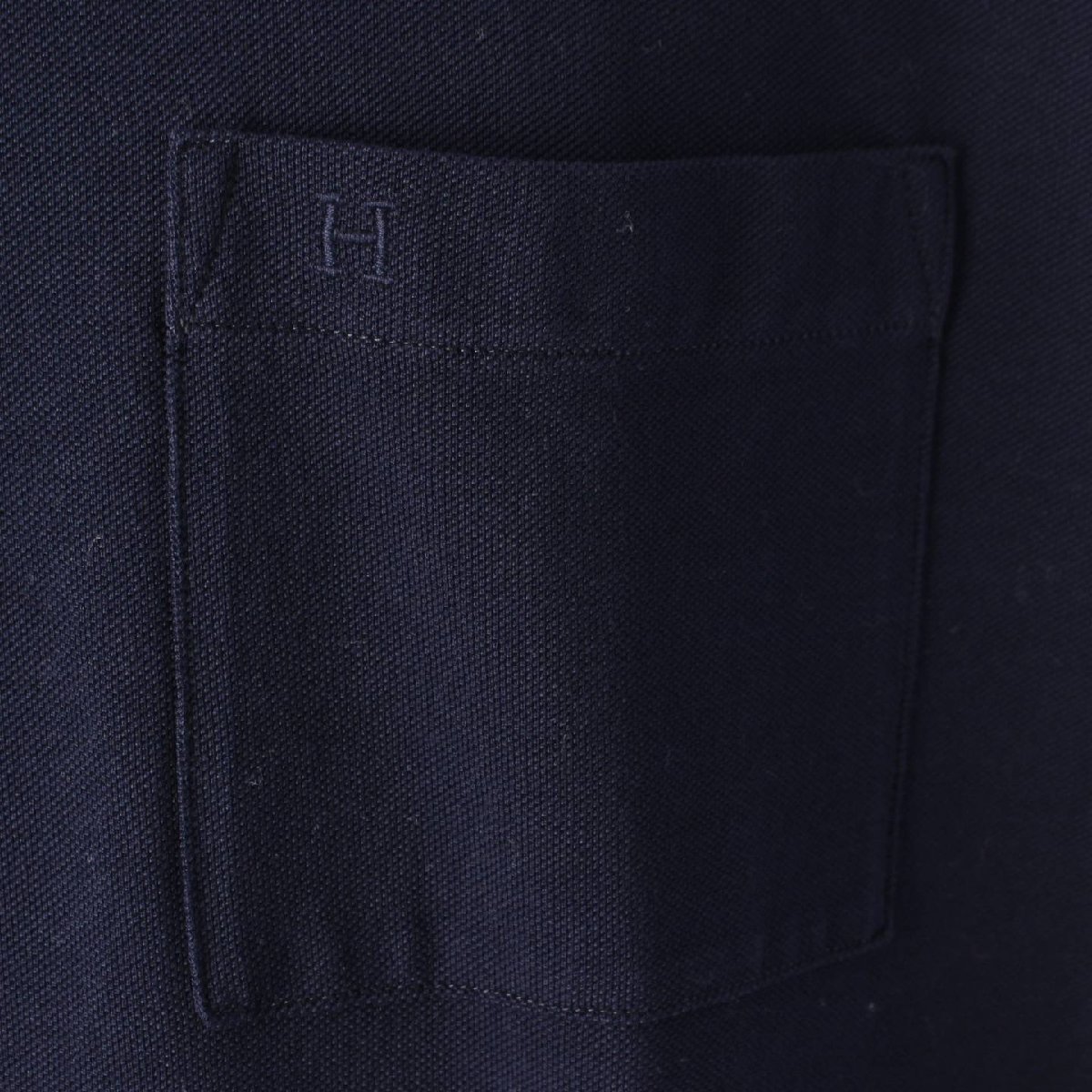 【エルメス】Hermes　23SS Hロゴ 刺繍 ポケット コットン Tシャツ ネイビー XL 【中古】【正規品保証】189372_画像9