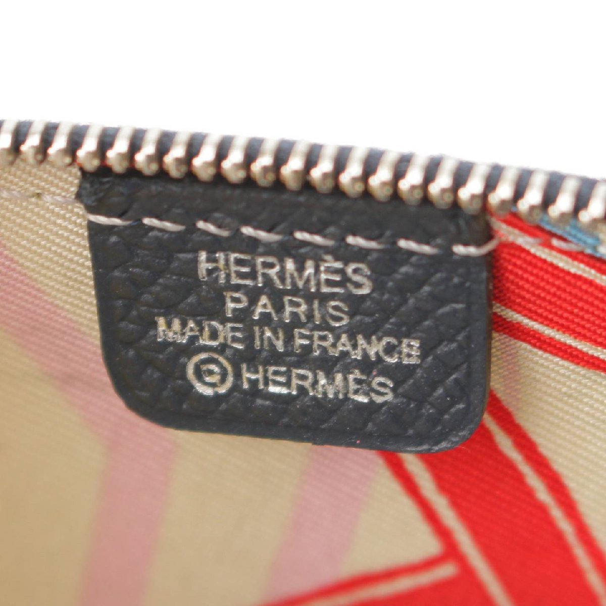 【エルメス】Hermes　アザップ レザー コンパクト シルクイン コインケース 小銭入れ D刻印 ネイビー 【中古】【正規品保証】193225_画像5