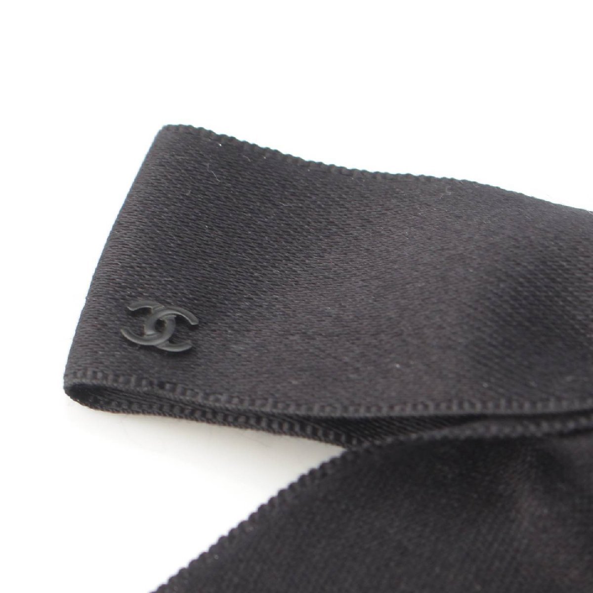 [ Chanel ]Chanel здесь Mark шелк лента заколка аксессуары для волос черный [ б/у ][ стандартный товар гарантия ]194151