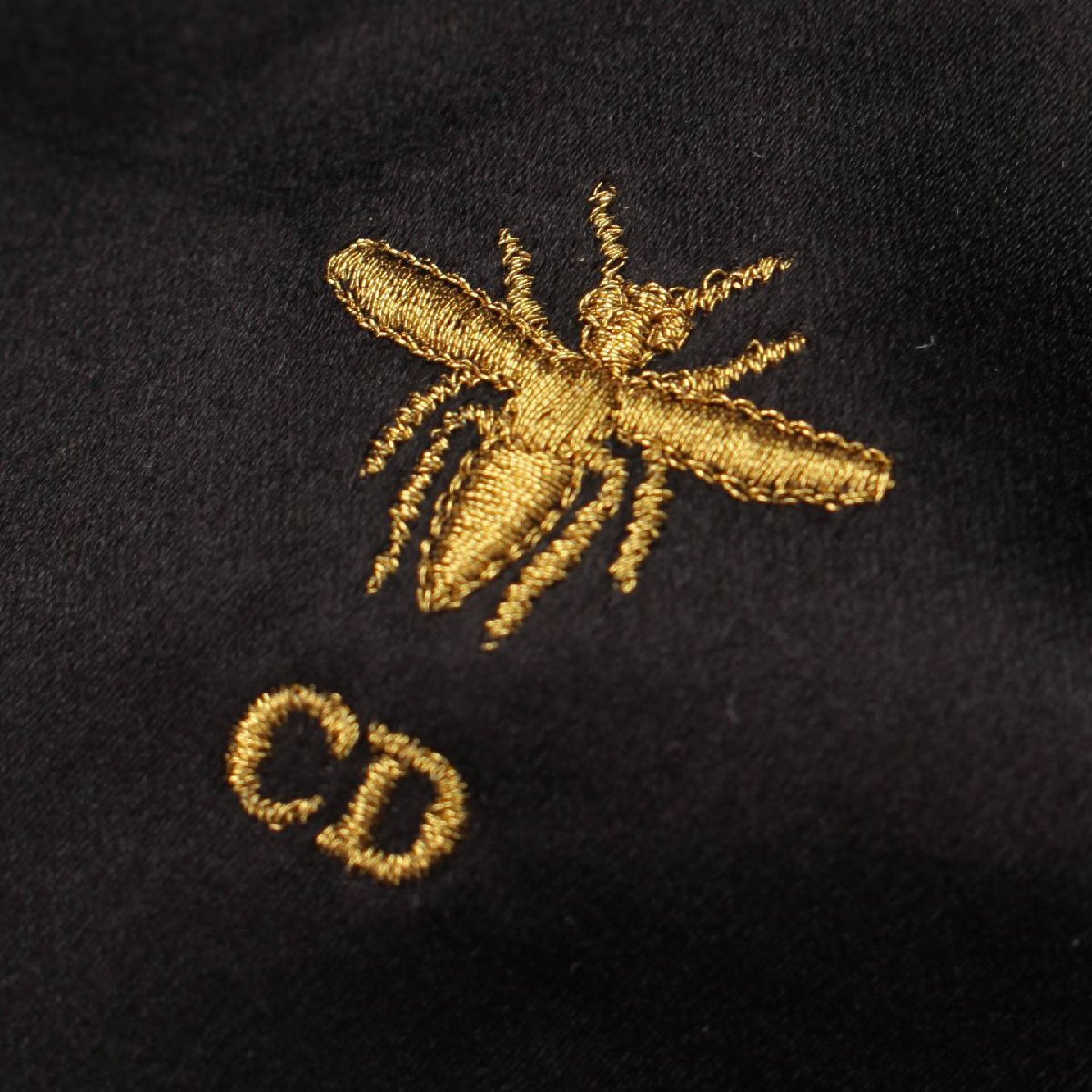 【クリスチャンディオール】Christian Dior レザー Bee刺繍 ハンチング ベレー帽 ブラック 57 【中古】194142_画像5