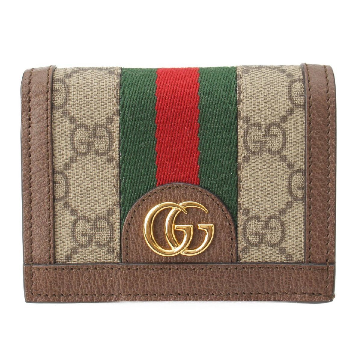 【グッチ】Gucci　GGスプリーム キャンパス オフィディア カードケース 二つ折り財布 マルチカラー 【中古】【正規品保証】192728