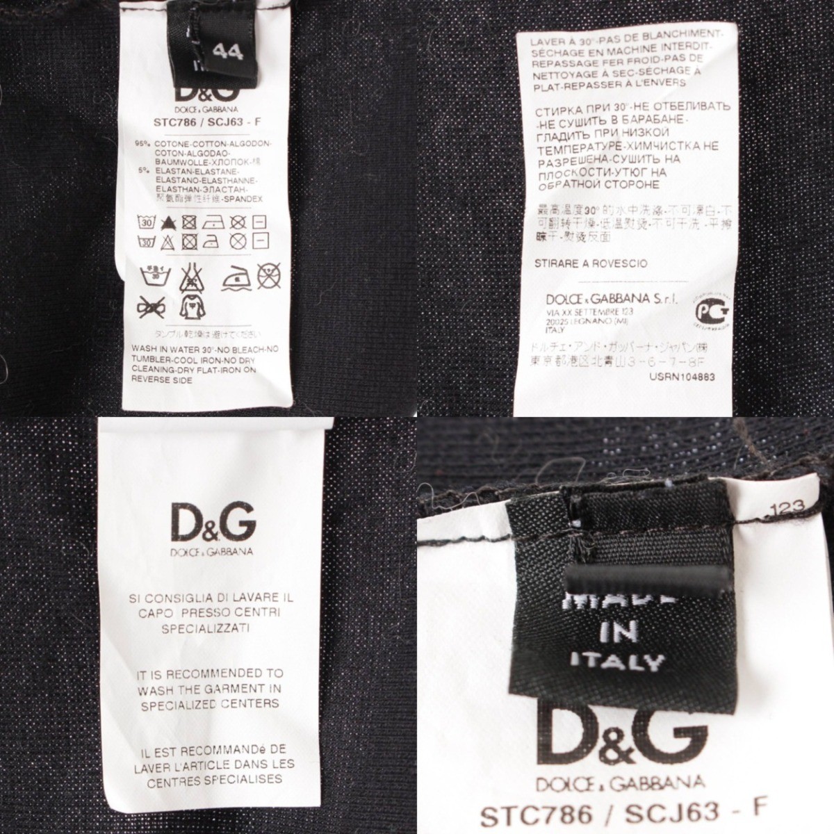 【ドルチェアンドガッバーナ】Dolce&Gabbana　Tシャツ ワンピース ブラック 44 【中古】【正規品保証】88439_画像9
