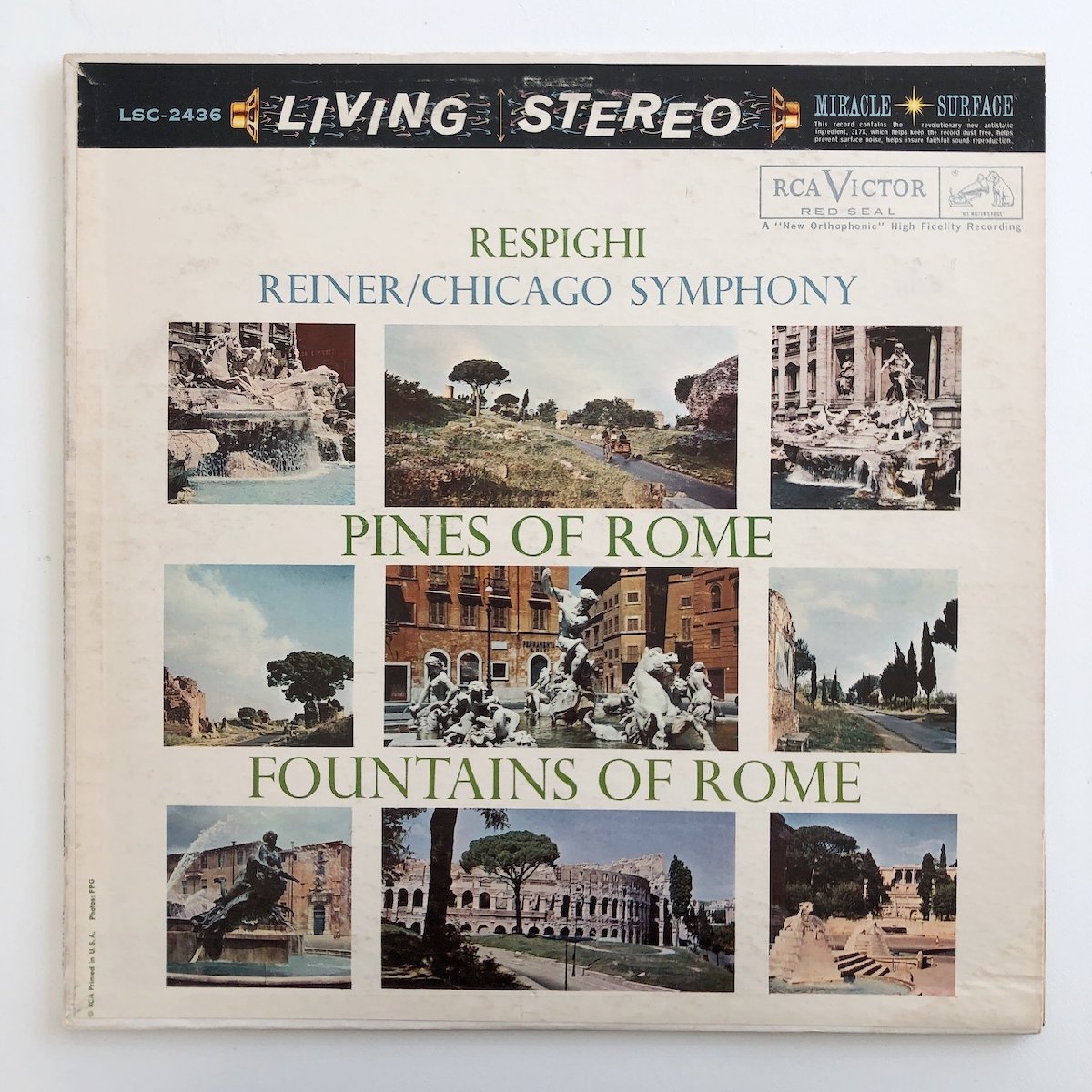 LP/ liner, Chicago ./re Spee gi: reverberation poetry [ Rome. pine ][ Rome. fountain ]/ US record US original . dog deep groove RCA VICTOR LSC-2436 31101