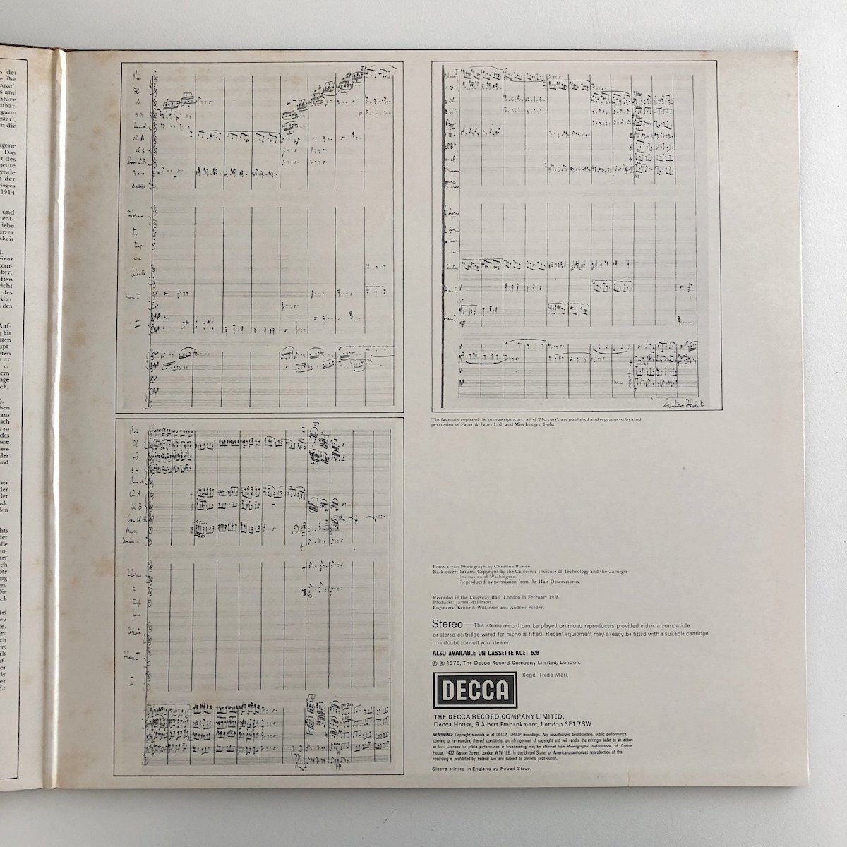 LP/ ショルティ、ロンドンフィル / ホルスト：惑星 / UK盤 UKオリジナル ED4 CS付 DECCA SET628 31129の画像4