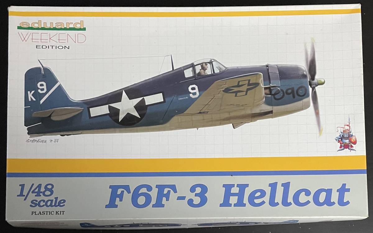 送料510円〜 希少 未使用品 エデュアルド 1/48 グラマン F6F-3 ヘルキャット ウイークエンドエディション プラモデル_画像1