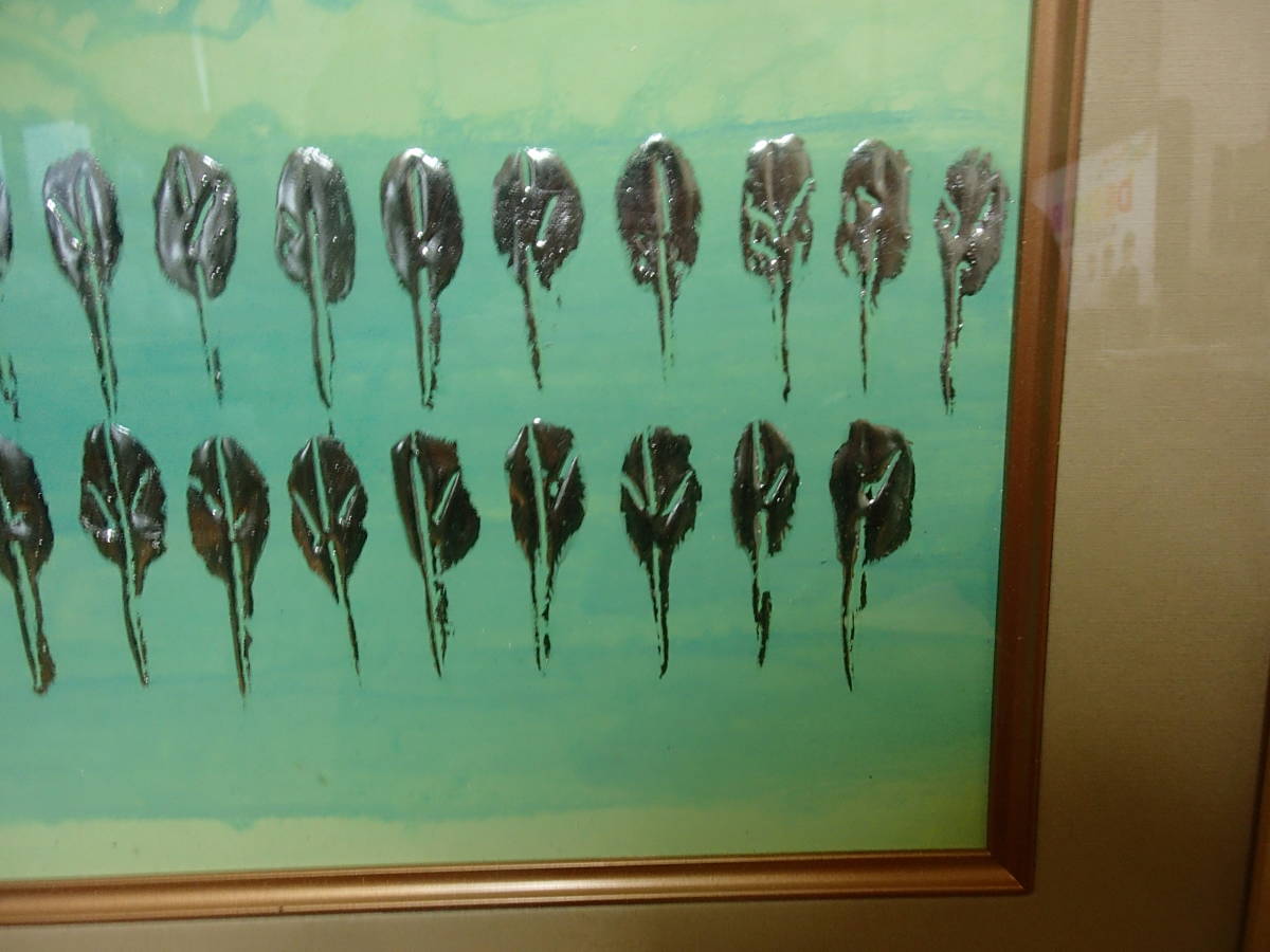 抽象画738番 プラチナ箔 純金箔 箔絵-