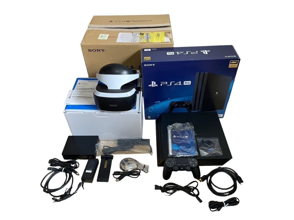 ■【美品】SONY PlayStation4 pro VR Days of Play Pack 2TB CUHJ-10029 ソニー プレイステーション4 VRゴーグル コントローラー付 黒