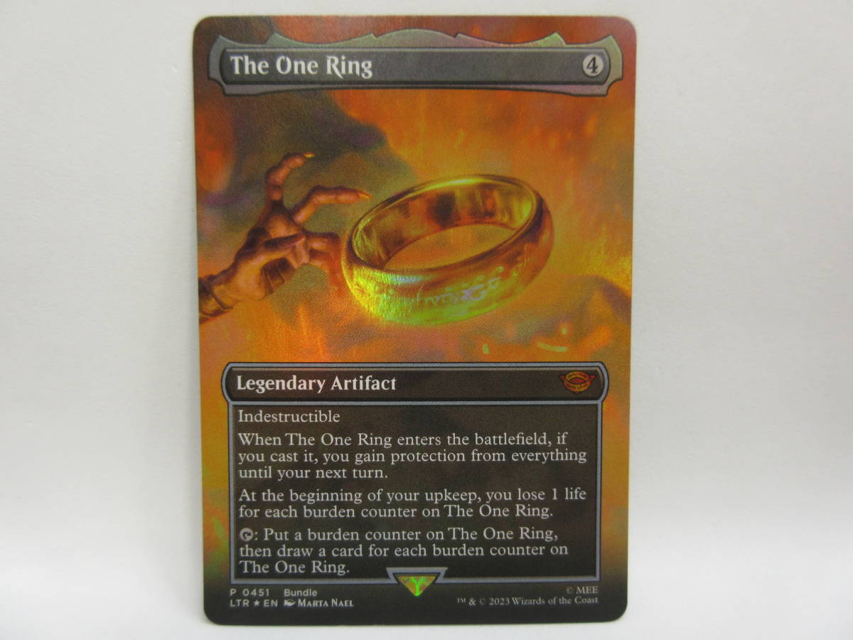 128) MTG 【The One Ring/一つの指輪】 英語版 Foil ボーダーレス (0451)　_画像1