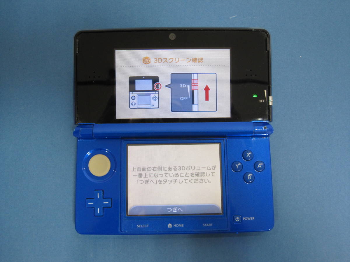 067) 【ジャンク】 ニンテンドー3DS コバルトブルー 本体のみ _画像1