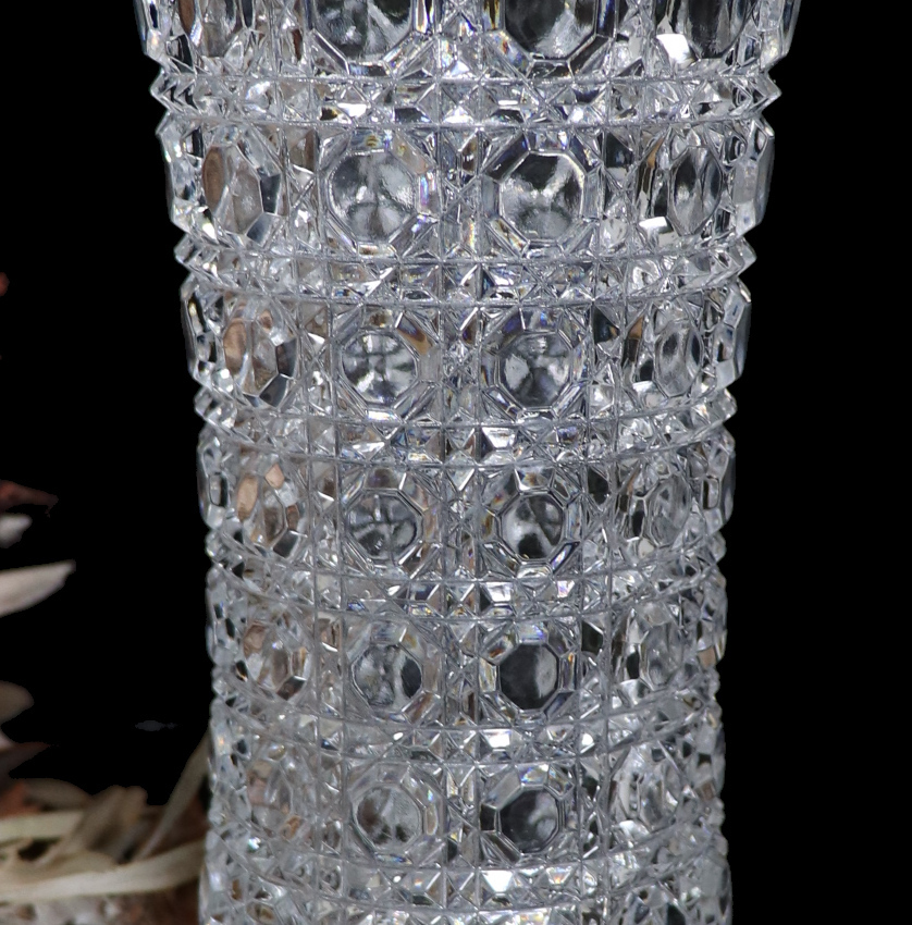 オールド・バカラ (BACCARAT) 大型 23cm 1.3kg ディアマン・ピエーリー 花瓶 ダイヤモンド 切子 ギヤマン 春海商店 義山 花器 アンティーク_画像9