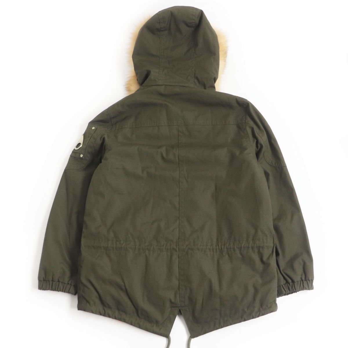 美品□18AW MOOSE KNUCKLES/ムースナックルズ フェイクファー リバーシブル ZIPUP ミリタリージャケット/モッズコート カーキ S 正規品_画像4