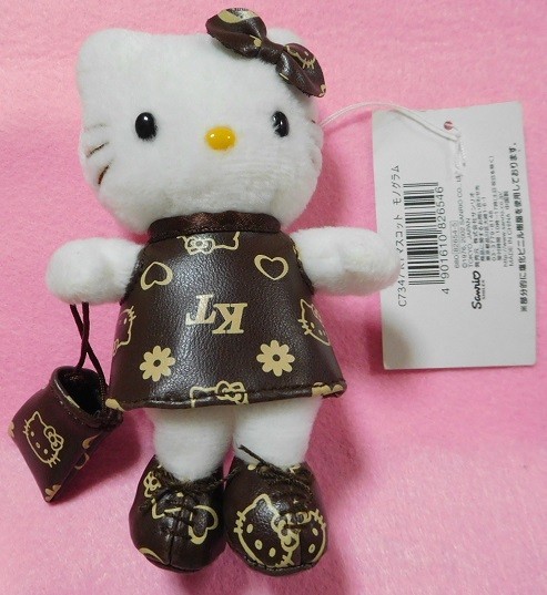 ☆レア☆2002☆モノグラムバージョン　ハローキティ　ぬいぐるみボールチェーン☆根付け☆ストラップ_画像1