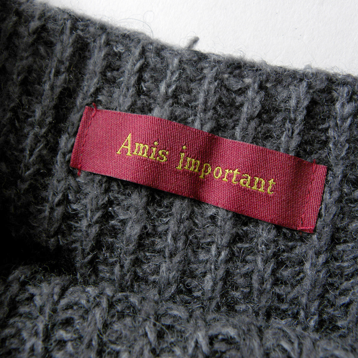 アミスインポータント Amis important シルエットにニュアンスをつけられる サイドドロストニット セーター 7分袖 日本製 l0216-9_画像4