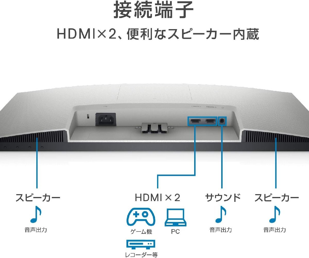 Dell S2421H 23.8インチ モニター ディスプレイ FHD/IPS 非光沢/HDMI x2/傾き調整/AMD FreeSync/スピーカー) 2025/6まで保証有_画像2