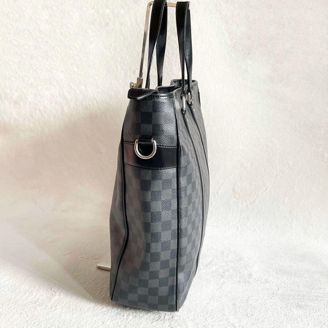 R-597 LOUIS VUITTON ルイヴィトン トートバッグ ハンドバッグ ダークグレー ダミエグラフィット DU0029 レザー メンズ レディース A4収納_画像3