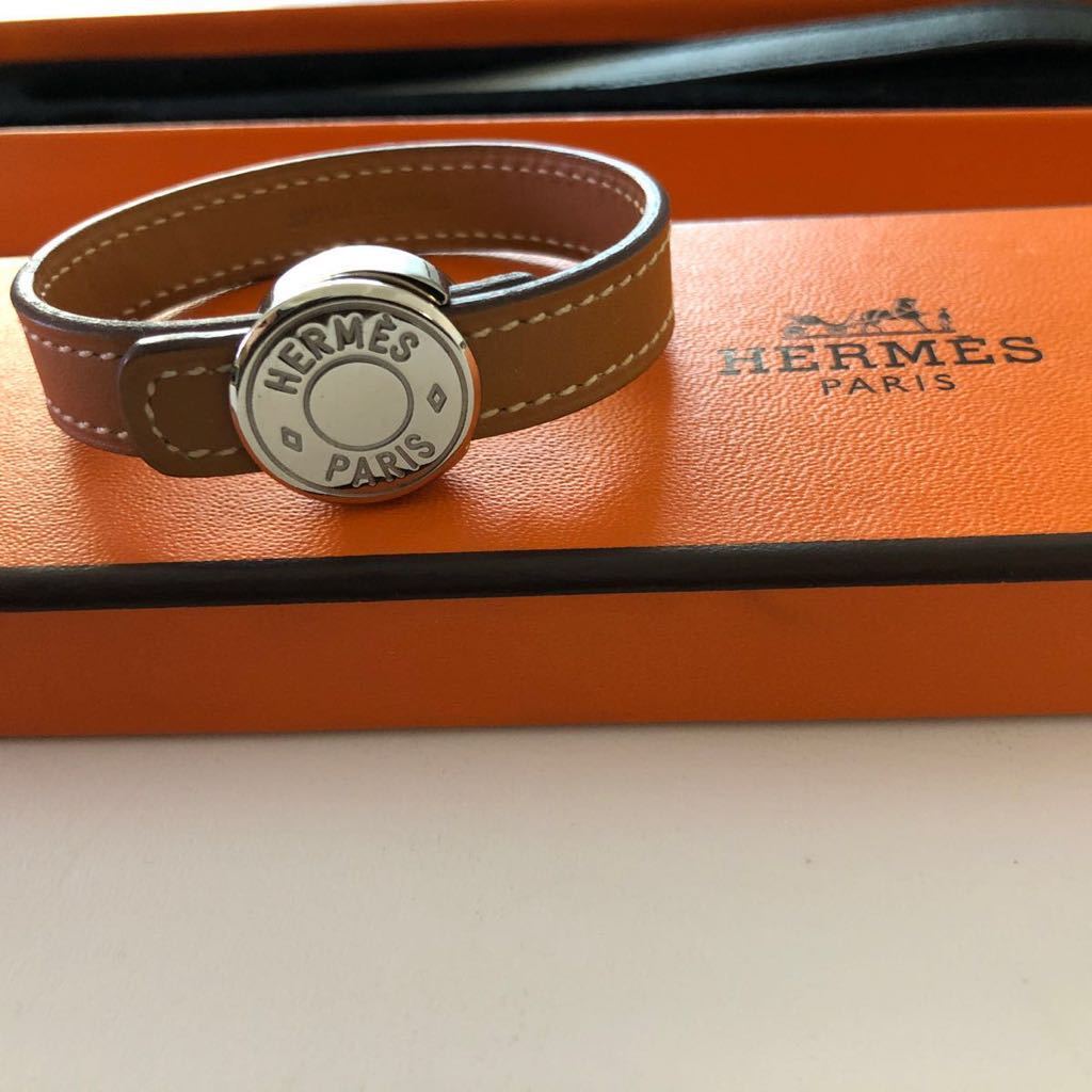 HERMESレザー ブレスレット アクセサリー エルメス バングル Hermes セリエ　替えベルト　2本　セット　美品　刻印　ブラック　ブラウン_画像1