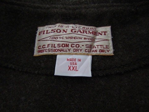 FILSON フィルソン　ウール　ライナー　ベスト　ブラウン　XXLサイズ　刺繍　USA製_画像3