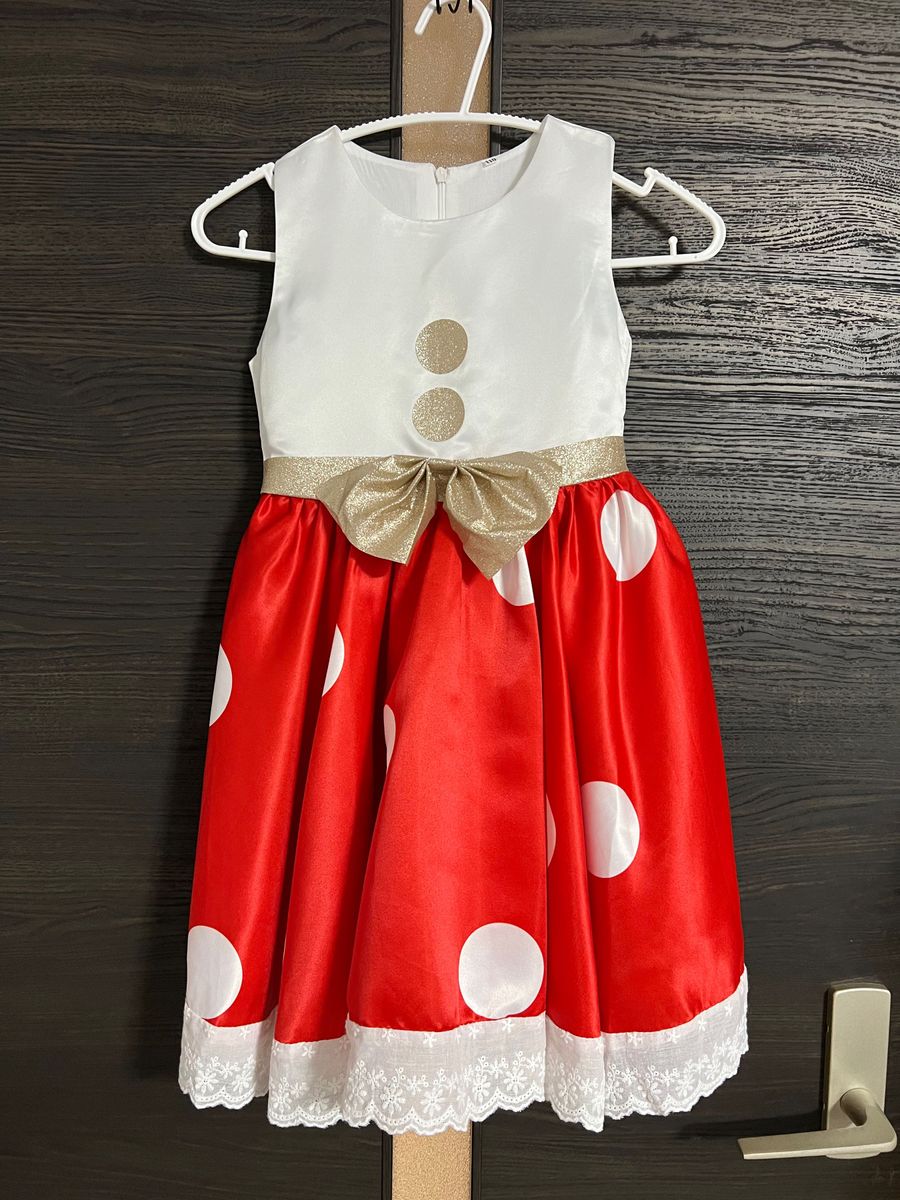 【新品】なりきりミニーマウス   コスチューム コスプレ 衣装　ミニー　ミッキーマウス　ワンピース　ドレス　カチューシャ　水玉