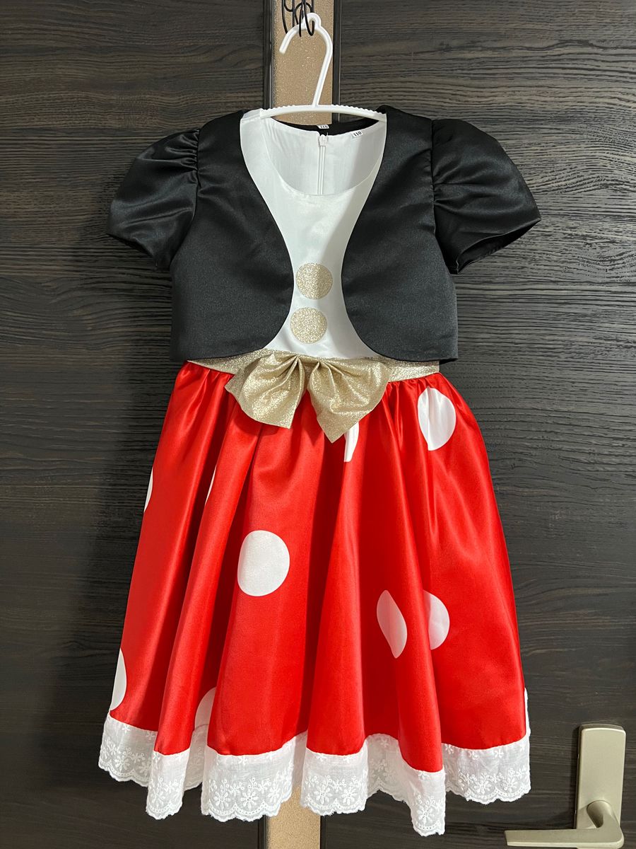 【新品】なりきりミニーマウス   コスチューム コスプレ 衣装　ミニー　ミッキーマウス　ワンピース　ドレス　カチューシャ　水玉