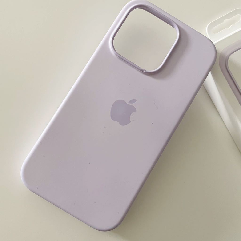 used 純正 Apple アップル シリコーンケース ライラック iPhone 14 Pro スマートフォンケース スマホケース スマホカバー 箱付_画像2