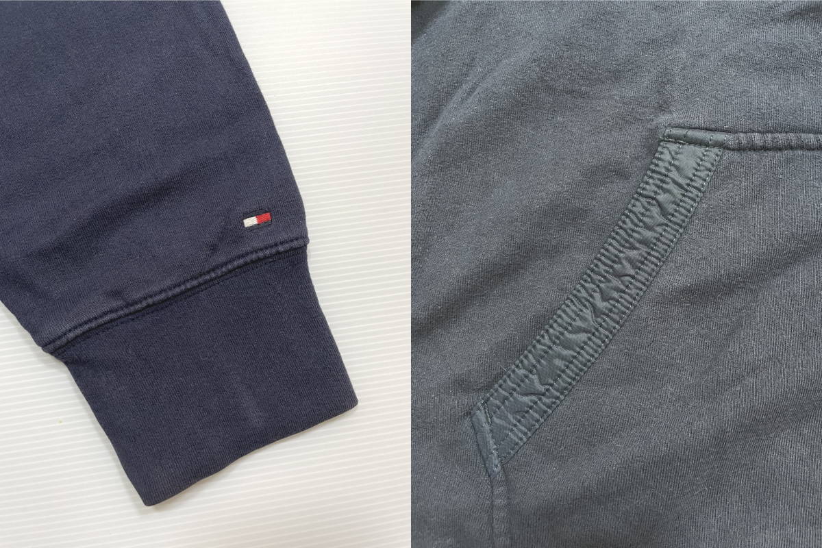 トミーヒルフィガー TOMMYHILFIGER TH ジップパーカー 牛革引手　　ロゴジッパー フーディースウェット 大きいサイズ XL 石瀬5681_画像7