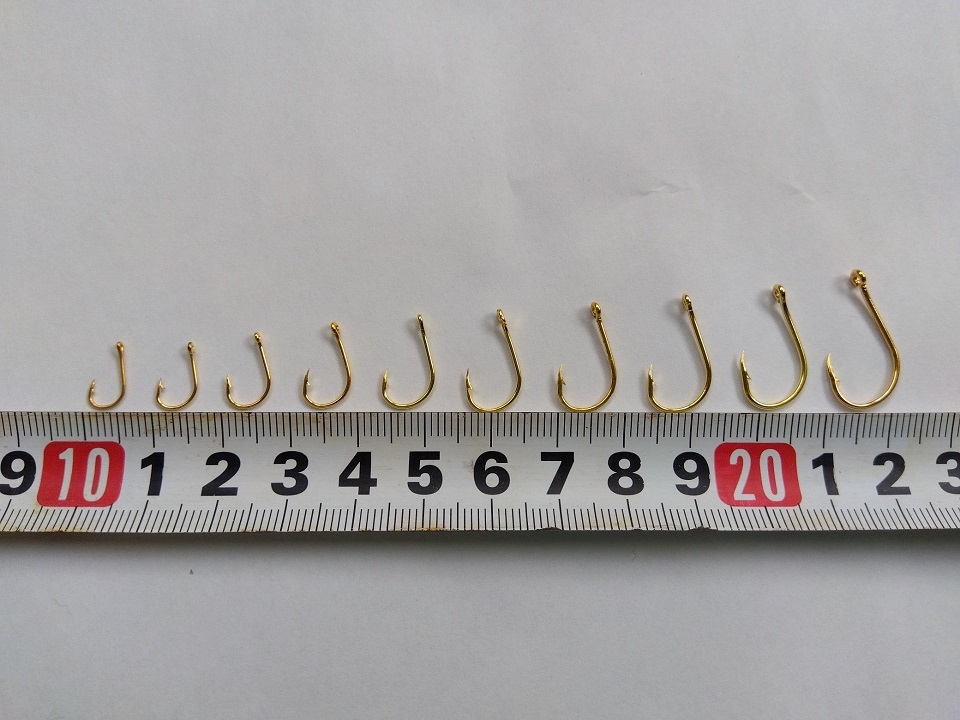  sea bream series fishhook large amount! Gold gold 500 pcs set trout needle hook through . hole equipped tube attaching lure also easy device making return equipped DIY