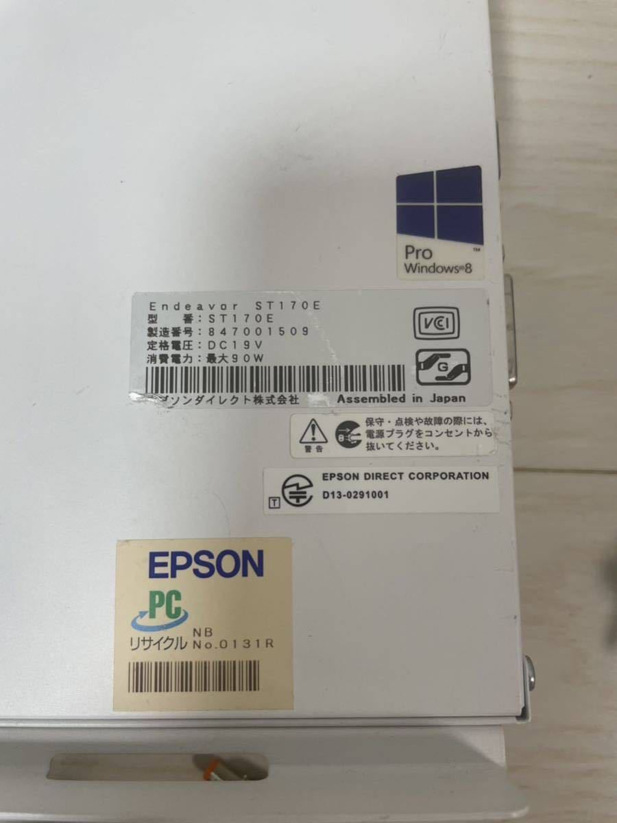 ★3 EPSON エプソン Endeavor ST170E Windows10Pro ACアダプタ付 互換Officeあり_画像4