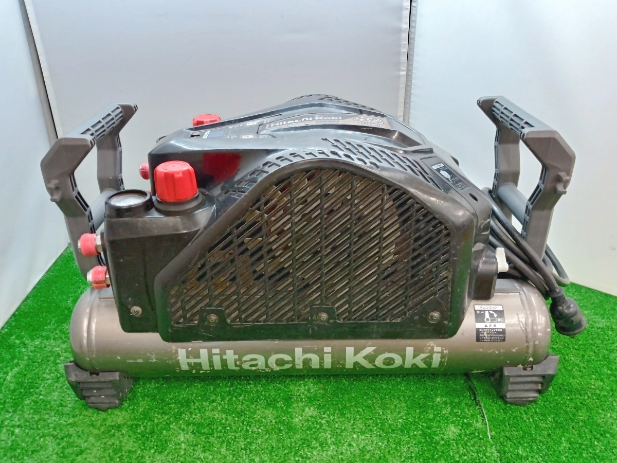 中古品 Hitachi Koki 日立工機 高圧 エアコンプレッサ さわモデル 12L 高圧/高圧 満タンまで約8分50秒 EC1445H3_画像2