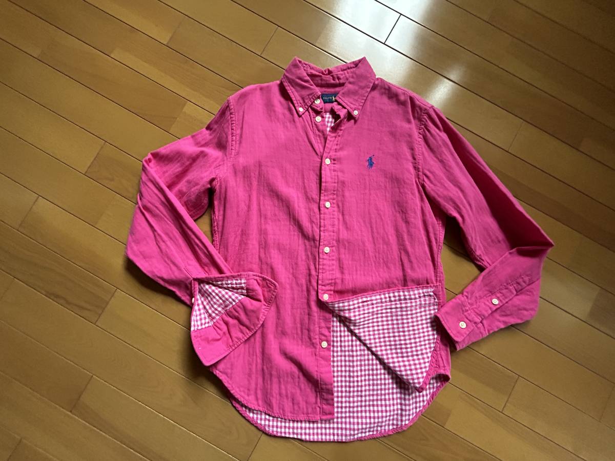 Ralph Lauren（ラルフローレン）レディース　長袖　ボタンダウン　コットンシャツ　サイズ XS　美中古品　_画像1