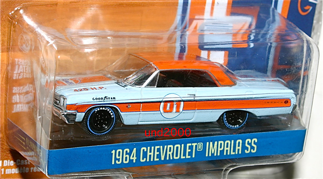 Greenlight 1/64 1964 Chevrolet Impala SS #01 Gulf Oil シボレー インパラ ガルフ Running on Empty グリーンライ Chevy シェビー_画像2