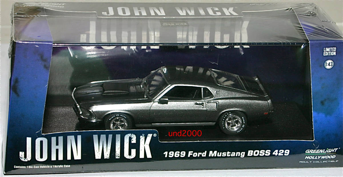 Greenlight ジョン ウィック 1/43 1969 フォード マスタング ボス 429 Ford Mustang Boss John Wick キアヌ リーブス グリーンライト_画像1