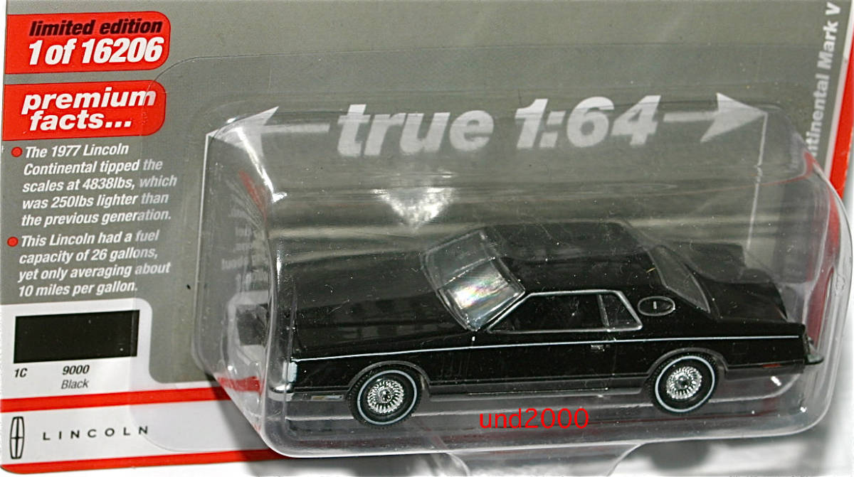 Auto World 1/64 1977 Lincoln Continental Mark V リンカーン コンチネンタル マーク 5 ブラック オートワールド Autoworld_画像2