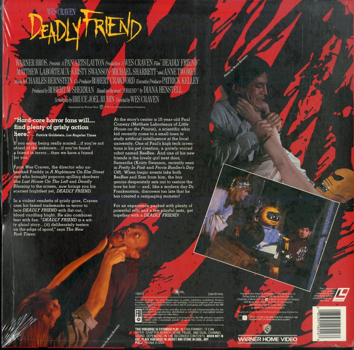 B00173031/【ホラー】LD/「Deadly Friend (デッドリー・フレンド)」_画像2
