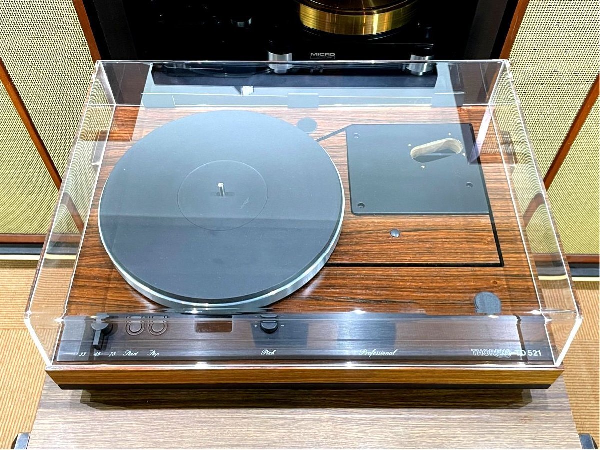 ターンテーブル THORENS TD521 SME ロングアーム用 ベース/新品ベルト/輸送用固定具/元箱等付属品フルセット Audio Station_画像2