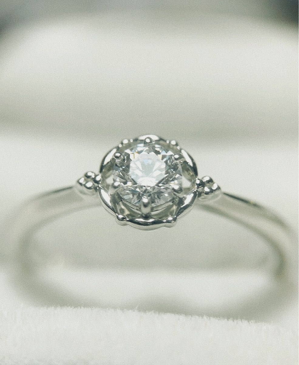 【ダイヤモンドリング 8号】天然ダイヤモンド 可愛い ダイヤモンド リング pt950 プラチナ 一粒 婚約指輪
