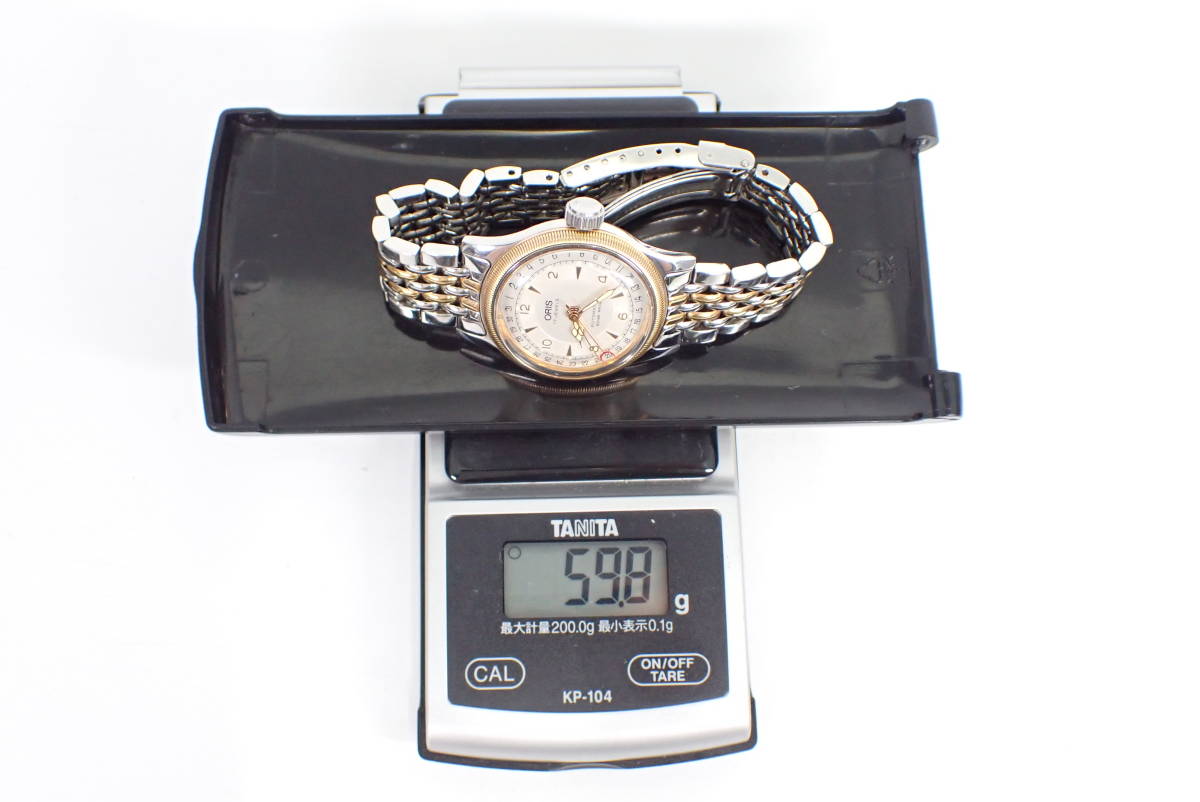 ORIS オリス 腕時計 7400 裏スケ ビッグクラウン ポインターデイト 自動巻き メンズ 17石 稼働品_画像9