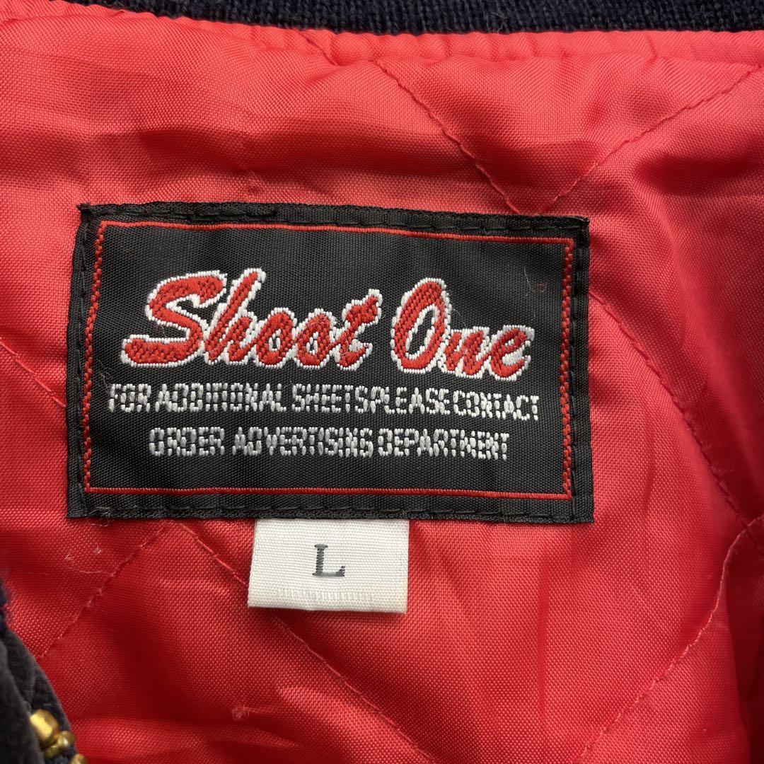 Shoot One ベロアスカジャン 黒 ブラック 古着 袖刺繍 和柄 竜 Shoot One ベロアスカジャン 黒 ブラック 古着 袖刺繍 和柄 竜