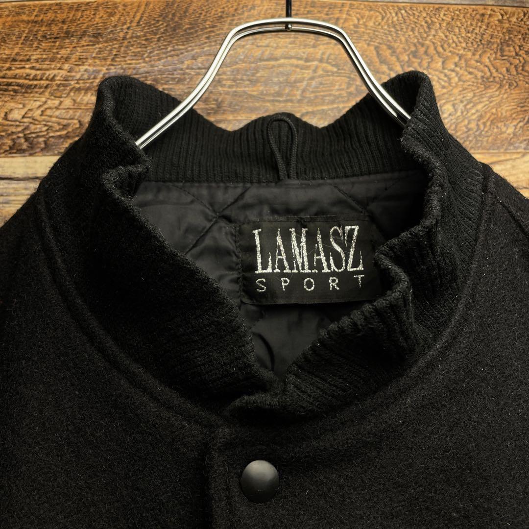 LAMASZ SPORT スタジャン 古着 刺繍 黒 ブラック 3xl xxxl 本革 LAMASZ SPORT スタジャン 古着 刺繍 黒 ブラック 3xl xxxl 本革