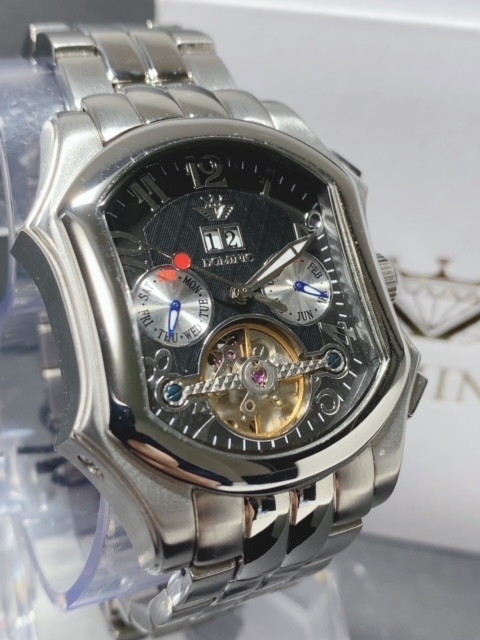 限定モデル 新品 DOMINIC ドミニク 正規品 腕時計 手巻き腕時計 秘密のからくりギミック搭載 ステンレス アンティーク腕時計 ブラック_画像4