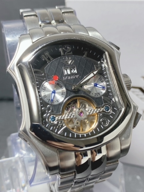 限定モデル 新品 DOMINIC ドミニク 正規品 腕時計 手巻き腕時計 秘密のからくりギミック搭載 ステンレス アンティーク腕時計 ブラック_画像2