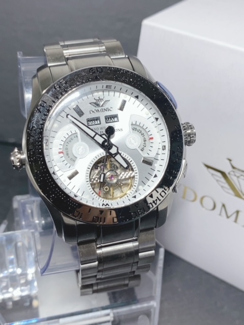 限定モデル 秘密のからくりギミック搭載 新品 DOMINIC ドミニク 正規品 腕時計 手巻き腕時計 ステンレスベルト アンティーク腕時計シルバー_画像4