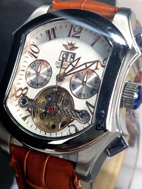 限定モデル 新品 DOMINIC ドミニク 正規品 腕時計 手巻き腕時計 秘密のからくりギミック搭載 レザーベルト アンティーク腕時計 プレゼント_画像3