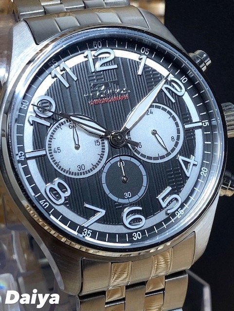 新品 TECHNOS テクノス 腕時計 正規品 オールステンレス ブラック アナログ腕時計 多機能腕時計 クロノグラフ 5気圧防水 クオーツ メンズ_画像1