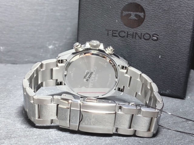 限定カラー 天然ダイヤモンド付き 新品 TECHNOS テクノス 正規品 腕時計 シルバー グリーン クロノグラフ アナログ腕時計 多機能腕時計_画像8