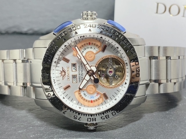 限定モデル 秘密のからくりギミック搭載 新品 DOMINIC ドミニク 正規品 腕時計 手巻き腕時計 ステンレスベルト アンティーク腕時計 メンズ_画像6