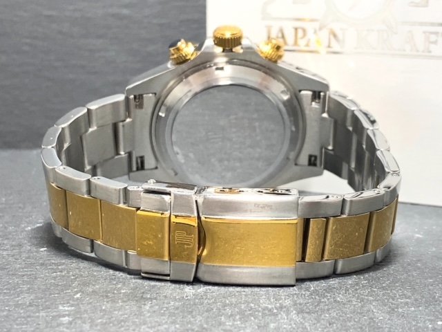 天然ダイヤモンド付き 新品 JAPAN KRAFT ジャパンクラフト 腕時計 正規品 クロノグラフ コスモグラフ 自動巻き 機械式 ゴールド ブラック_画像7