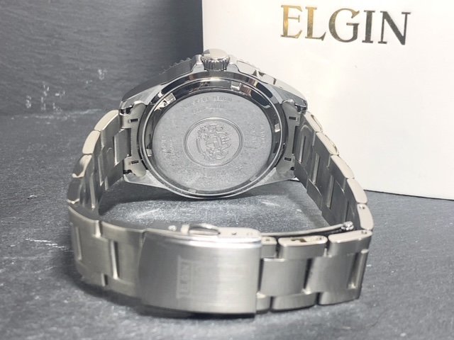 新品 ELGIN エルジン 腕時計 正規品 ソーラー ダイバーズ ステンレス 200m防水 カレンダー アナログ腕時計 ビジネス ブルー プレゼント_画像7